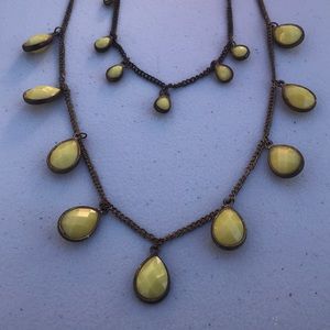 Lemon Tear Drop Statement Necklace